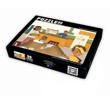 Full-page puzzle image displaying a detailed illustration from Sparkle Ghetty Becomes a Problem Solver! by Crystel Patterson.